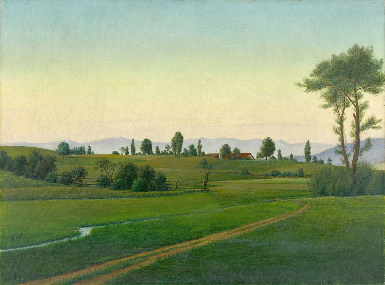 Auf diesem Bild ist das folgende Kunstwerk zu sehen: Georg Schrimpf. „Bei Lauterbach (Tirol)“. 1928.