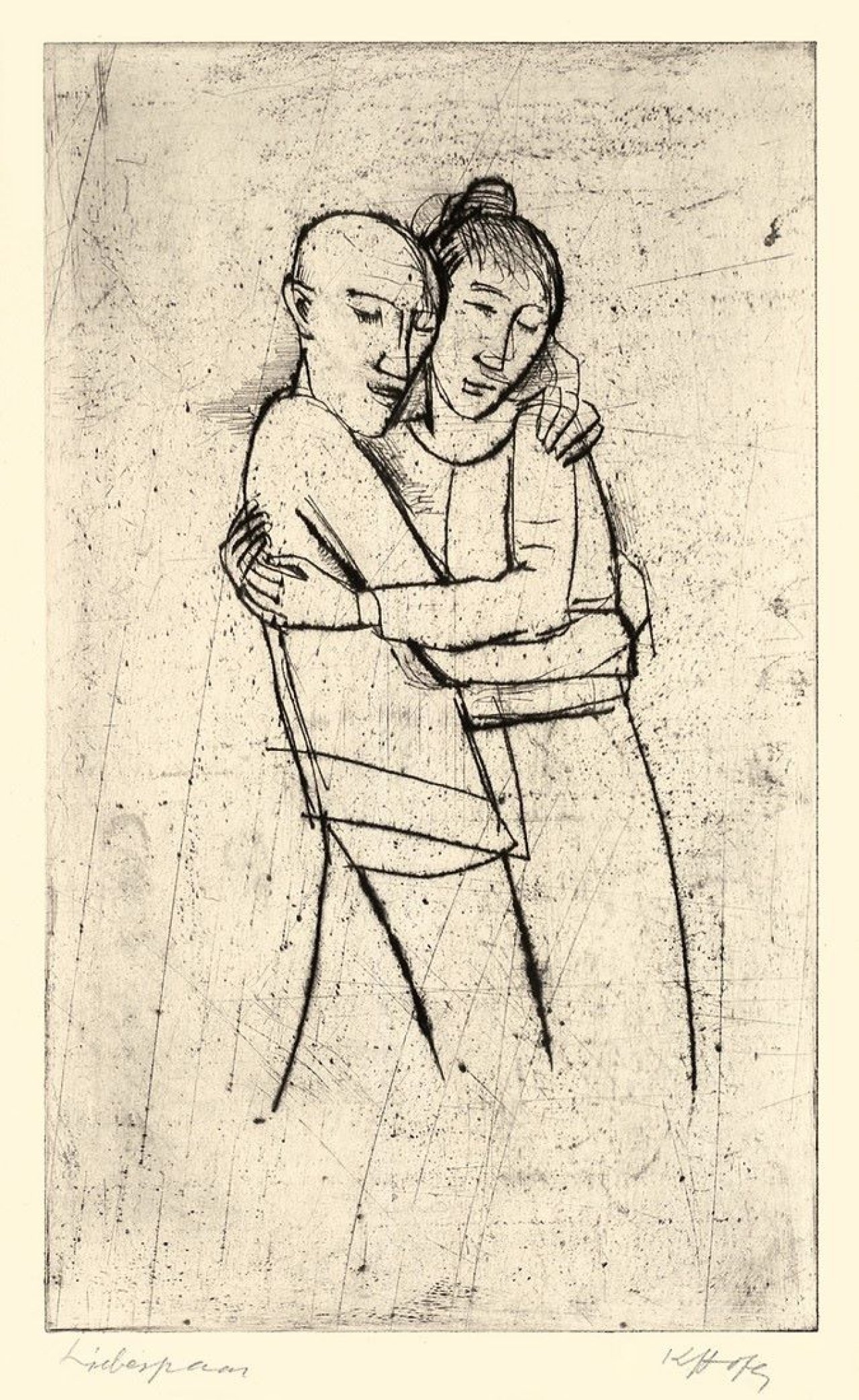 Auf diesem Bild ist das folgende Kunstwerk zu sehen: Karl Hofer. „Umarmung“. Um 1924.