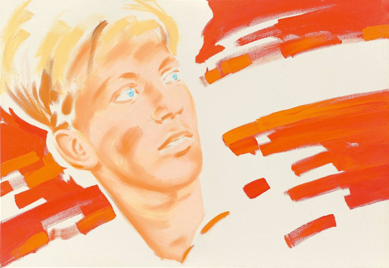Auf diesem Bild ist das folgende Kunstwerk zu sehen: Norbert Bisky. „Kampf der Gefahr“ I. 2002.