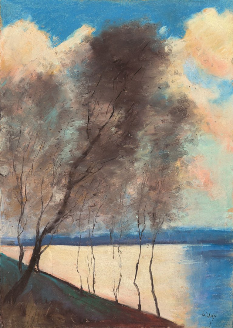 Auf diesem Bild ist das folgende Kunstwerk zu sehen: Lesser Ury. „Motiv aus dem Grunewald“. Um 1900.