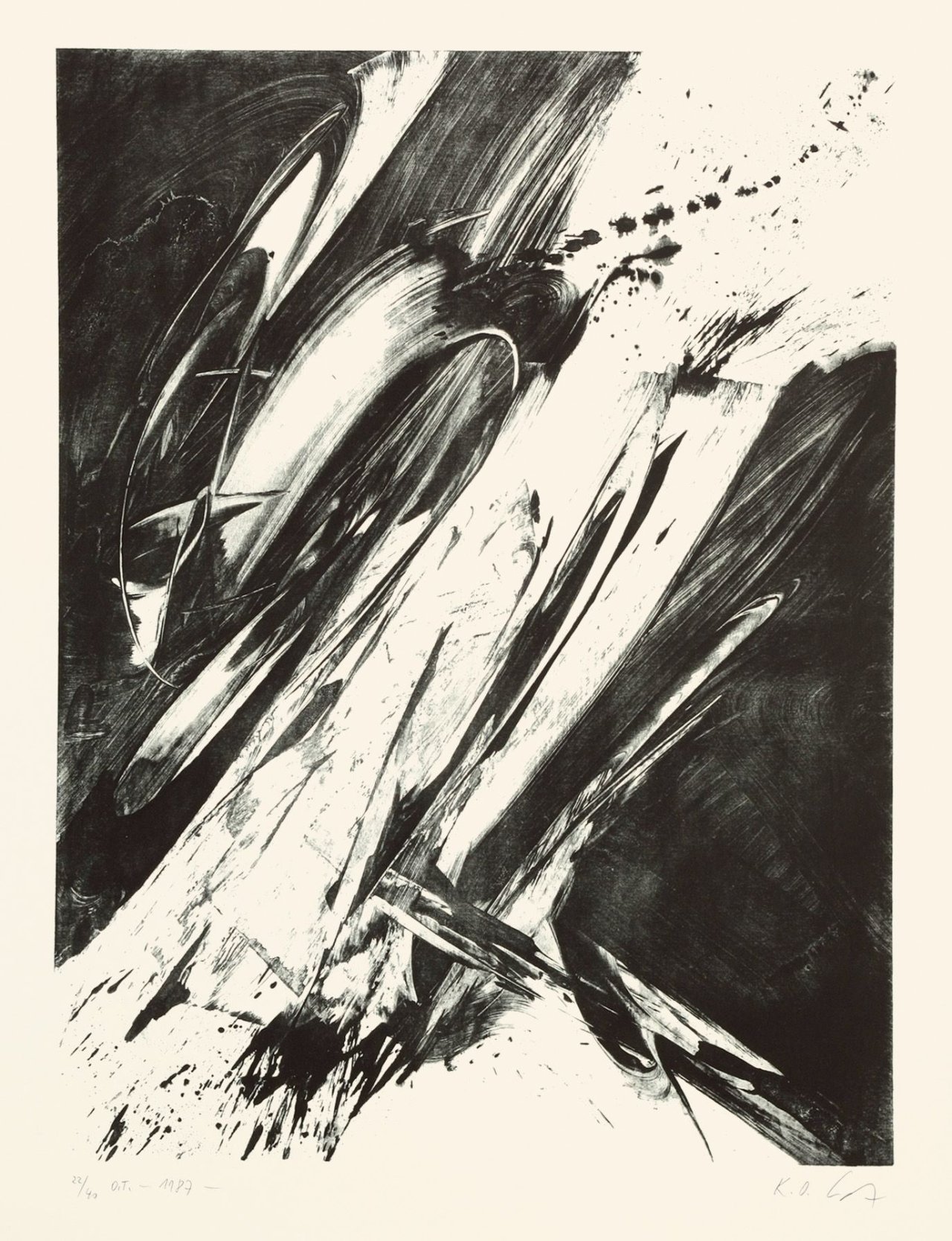 Auf diesem Bild ist das folgende Kunstwerk zu sehen: Karl Otto Götz. „O.T.“. 1989.