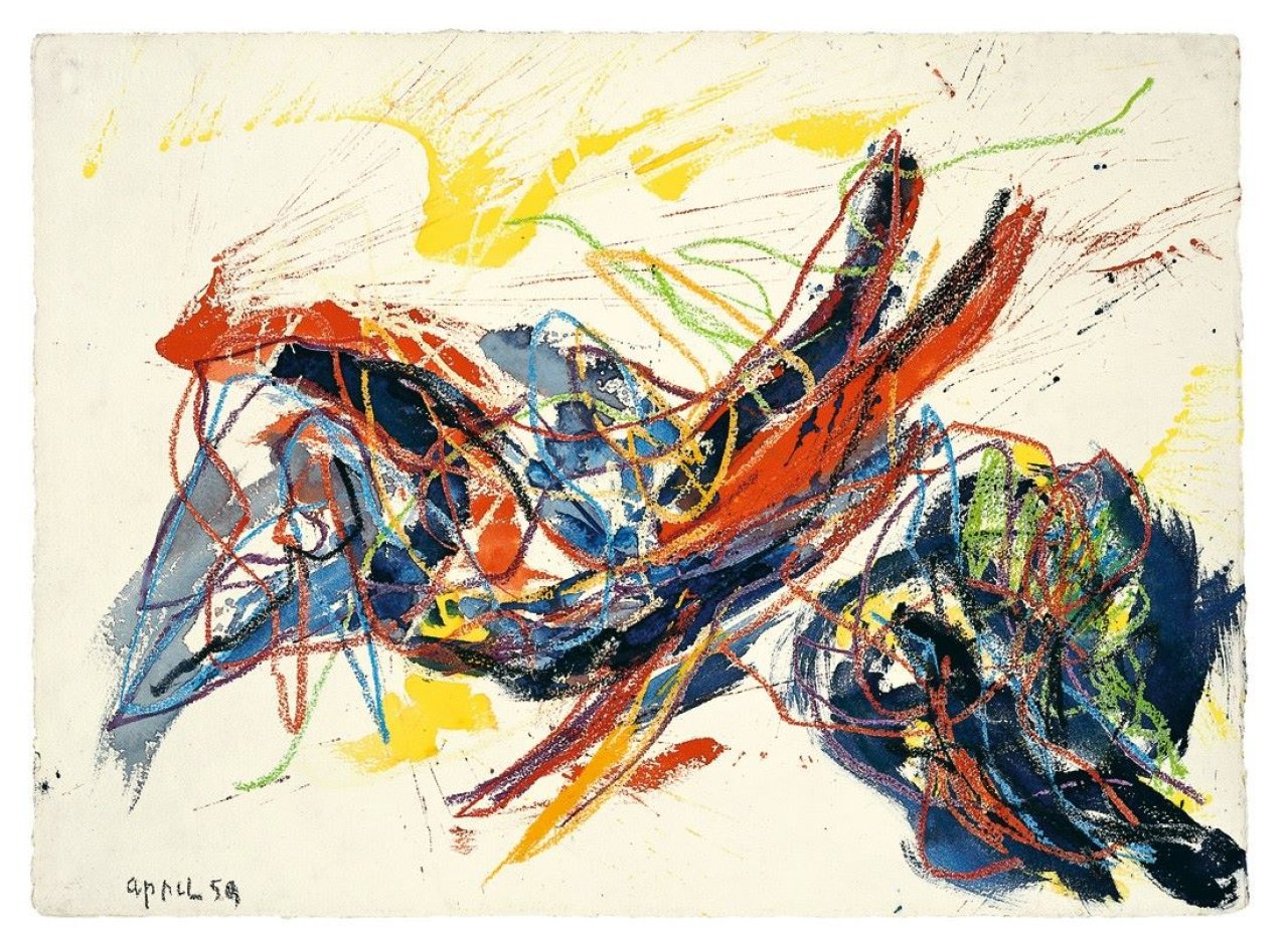 Auf diesem Bild ist das folgende Kunstwerk zu sehen: Karel Appel. L' oiseau. 1959.