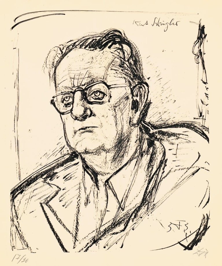 Auf diesem Bild ist das folgende Kunstwerk zu sehen: Otto Dix. „Der Musiker Kurt Striegler“. 1953.