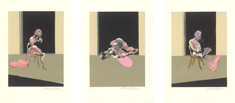 Auf diesem Bild ist das folgende Kunstwerk zu sehen: Francis Bacon. „Triptyque Août 1972“ (after, Triptych August 1972). 1979.