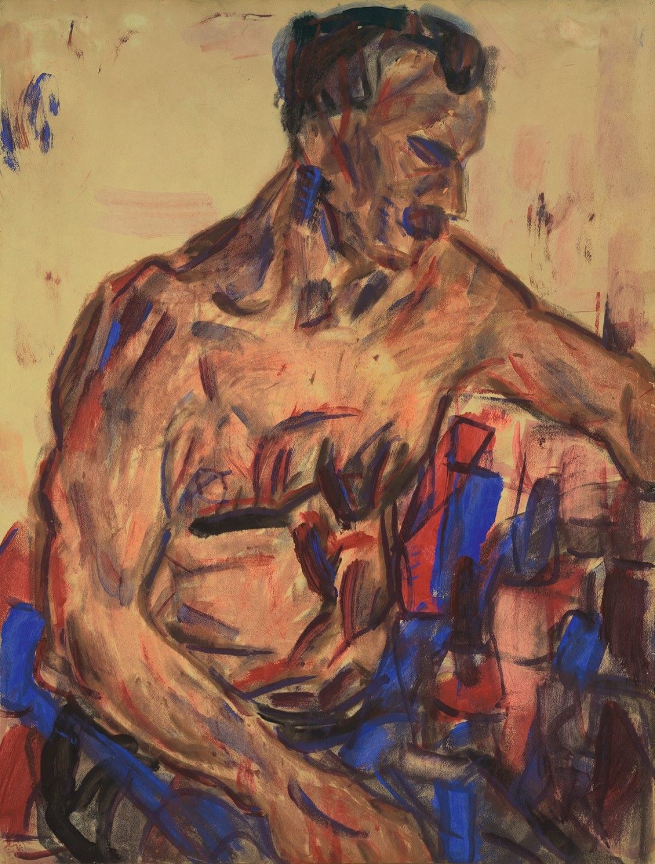 Auf diesem Bild ist das folgende Kunstwerk zu sehen: Christian Rohlfs. „Männlicher Halbakt“. Um 1918-1920.