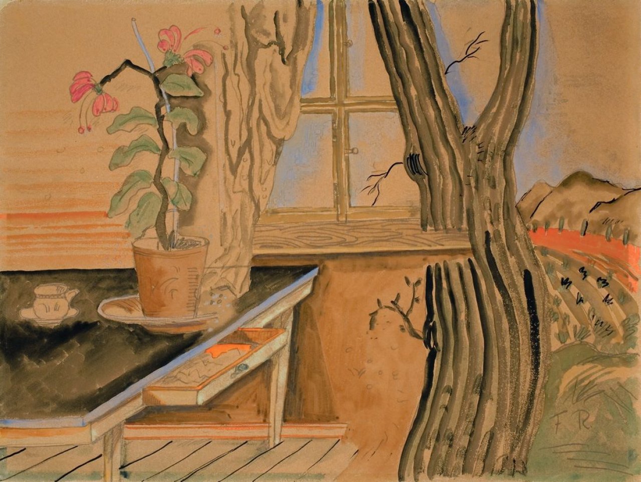 This picture shows the following artwork: Franz Radziwill. „Der Baum im Zimmer“. Circa 1922.