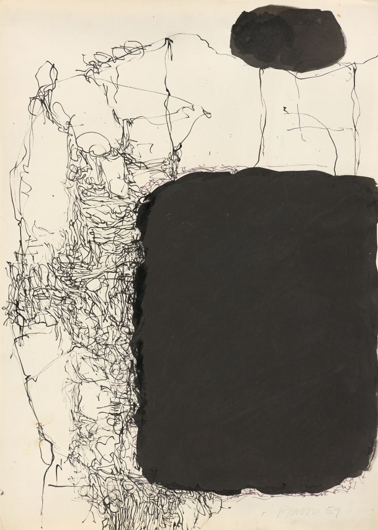 Auf diesem Bild ist das folgende Kunstwerk zu sehen: Georg Karl Pfahler. „Ohne Titel“. 1959.