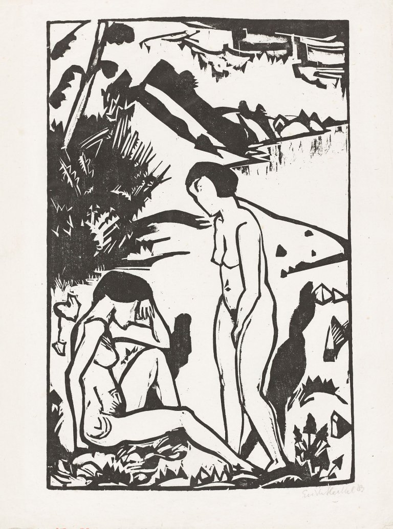 Auf diesem Bild ist das folgende Kunstwerk zu sehen: Erich Heckel. „Am Strand“. 1923.