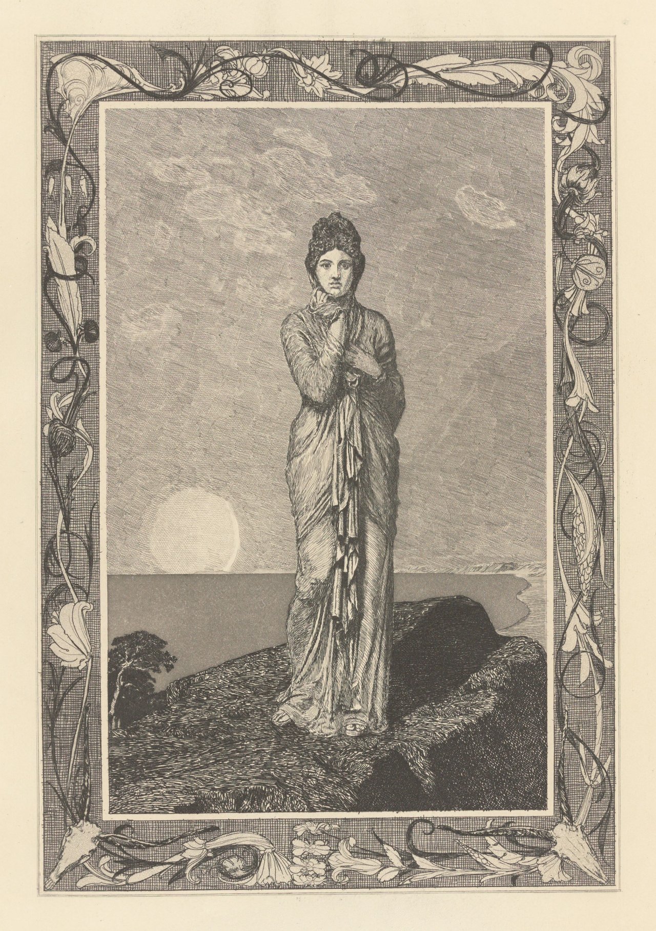 Auf diesem Bild ist das folgende Kunstwerk zu sehen: Max Klinger. „Amor und Psyche. Ein Märchen des Apulejus. Aus dem Lateinischen von Reinhold Jachmann“. 1881.