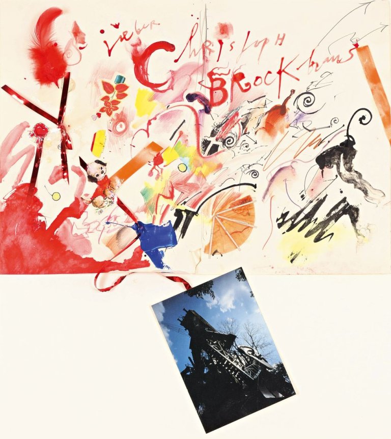 Auf diesem Bild ist das folgende Kunstwerk zu sehen: Jean Tinguely. Ohne Titel (Briefzeichnung). 1987-1990.