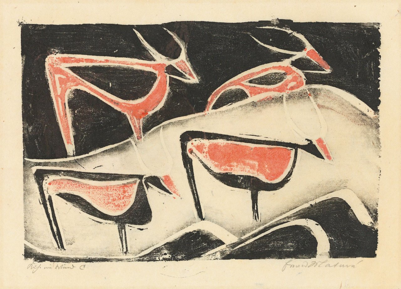 This picture shows the following artwork: Ewald Mataré. „Kühe im Wind“. 1928.