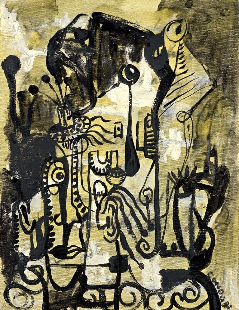 Auf diesem Bild ist das folgende Kunstwerk zu sehen: George Condo. „B & W Series“. 1984.