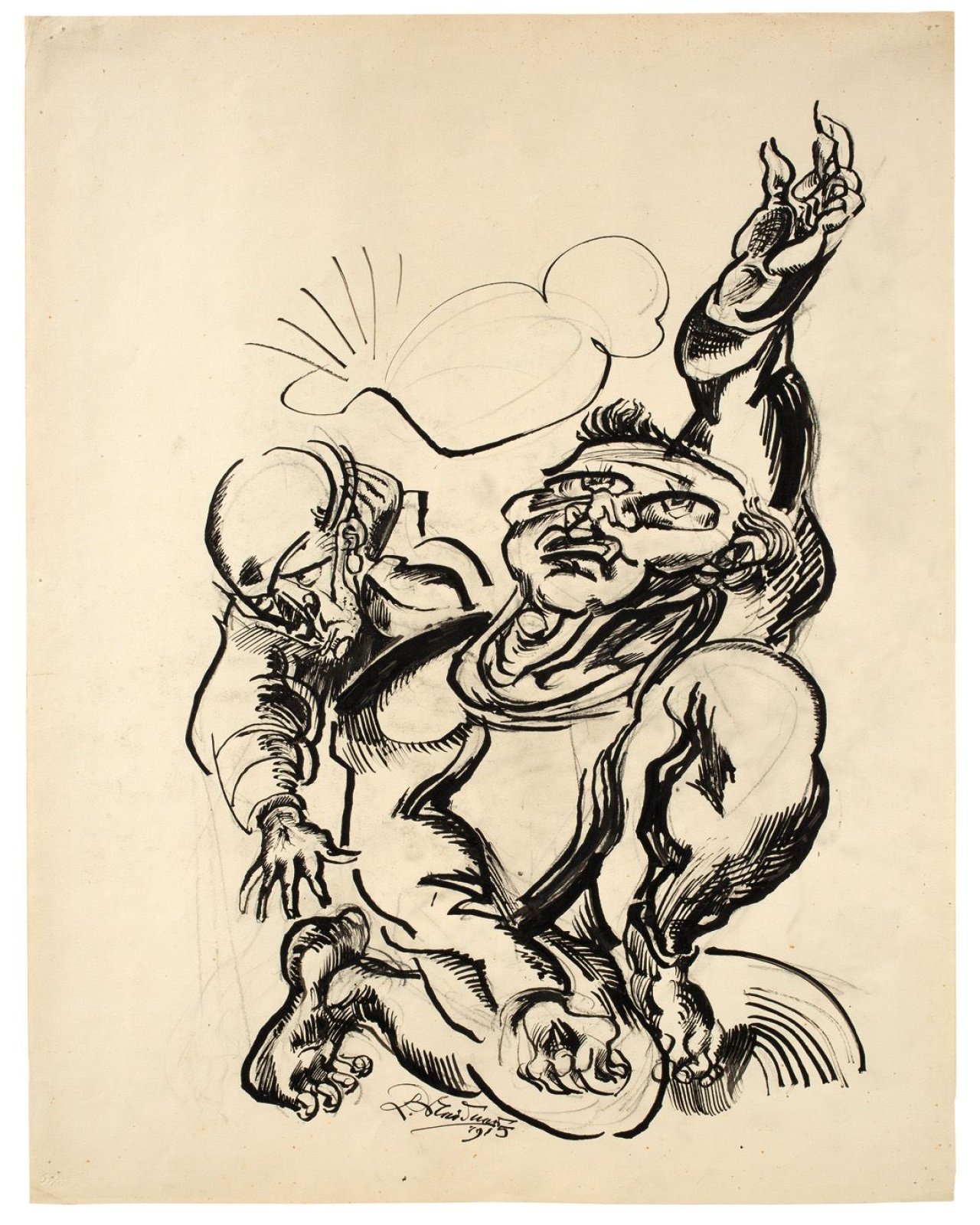 Auf diesem Bild ist das folgende Kunstwerk zu sehen: Ludwig Meidner. Ekstatiker. 1915.