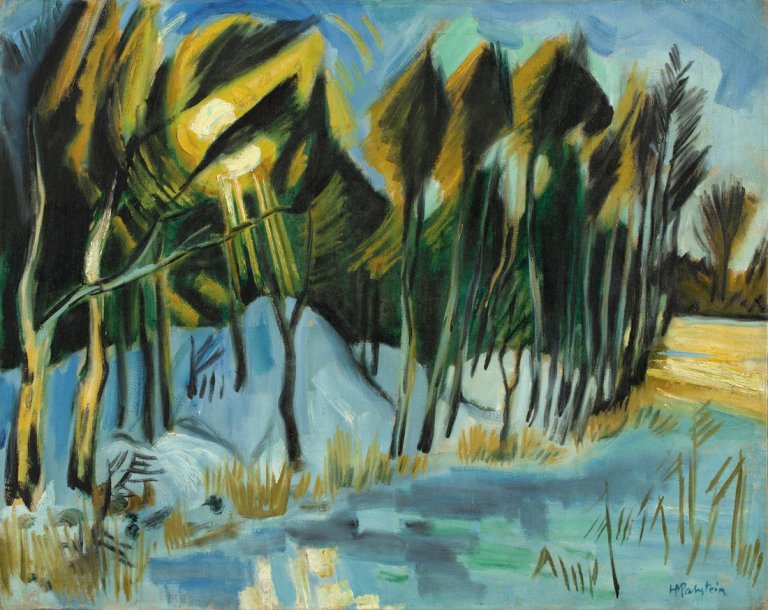 Auf diesem Bild ist das folgende Kunstwerk zu sehen: Max Pechstein. „Durchbrechende Wintersonne“. 1922.