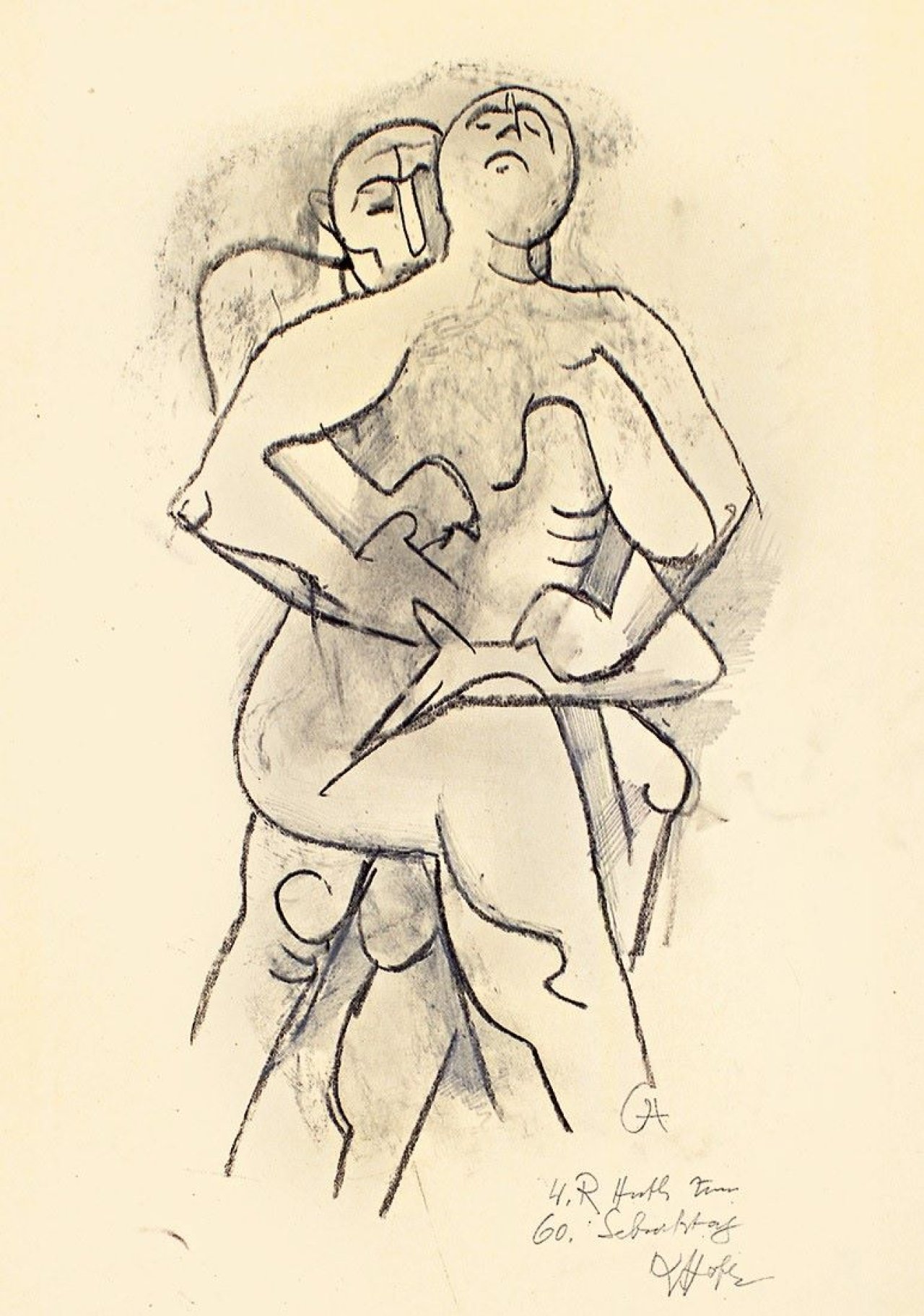 Auf diesem Bild ist das folgende Kunstwerk zu sehen: Karl Hofer. „Paar“. 1950.