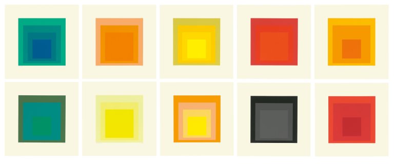 Auf diesem Bild ist das folgende Kunstwerk zu sehen: Josef Albers. „Homage to the Square“. 1970.
