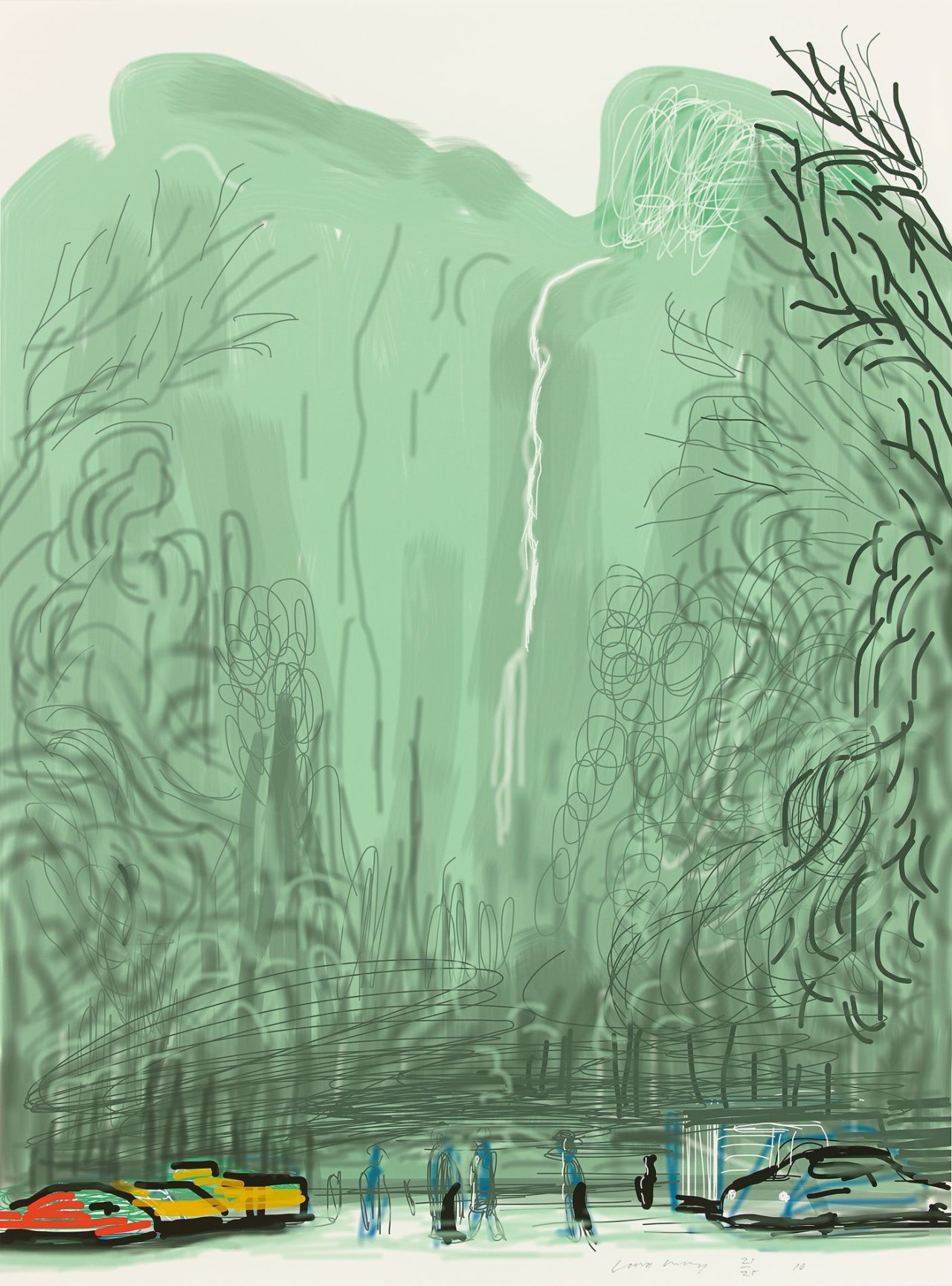 Auf diesem Bild ist das folgende Kunstwerk zu sehen: David Hockney. Untitled No. 13 from The Yosemite Suite. 2010.