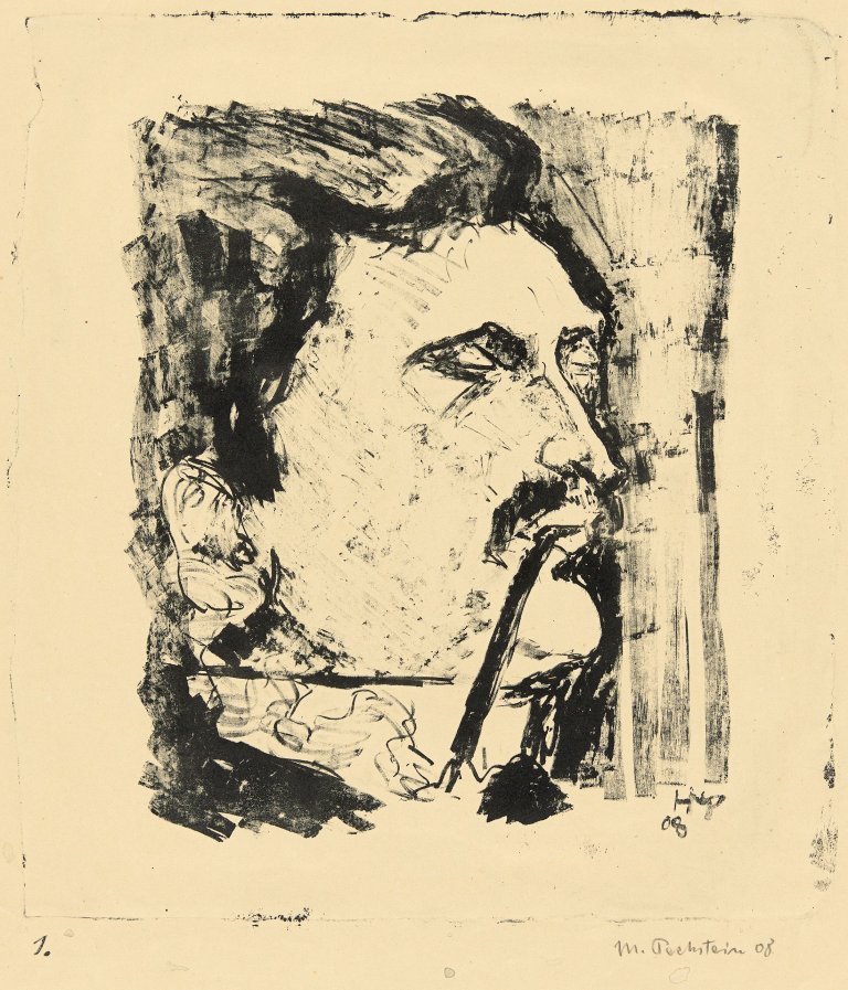 Auf diesem Bild ist das folgende Kunstwerk zu sehen: Max Pechstein. „Rauchender“. 1908.