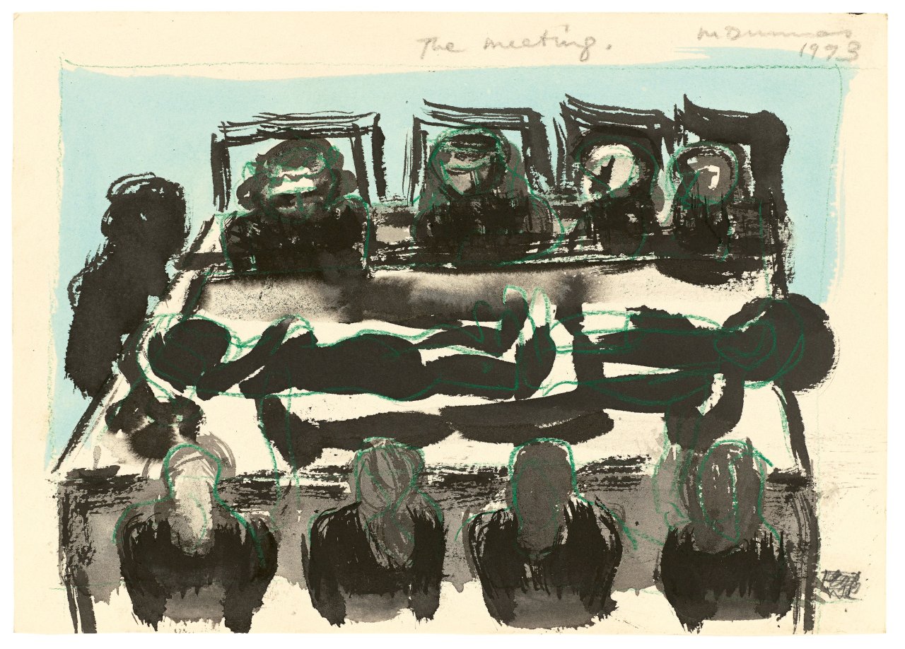 Auf diesem Bild ist das folgende Kunstwerk zu sehen: Marlene Dumas. „The meeting“. 1993.
