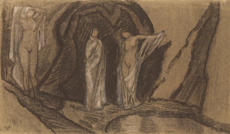 Auf diesem Bild ist das folgende Kunstwerk zu sehen: Ludwig von Hofmann. Drei Grazien. Um 1905.