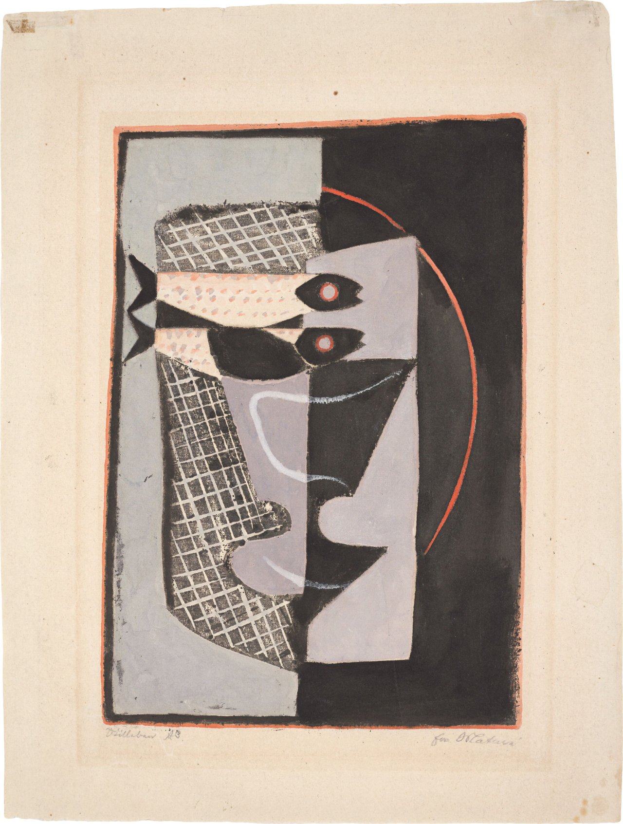 Auf diesem Bild ist das folgende Kunstwerk zu sehen: Ewald Mataré. „Fische mit Glas“. 1927.