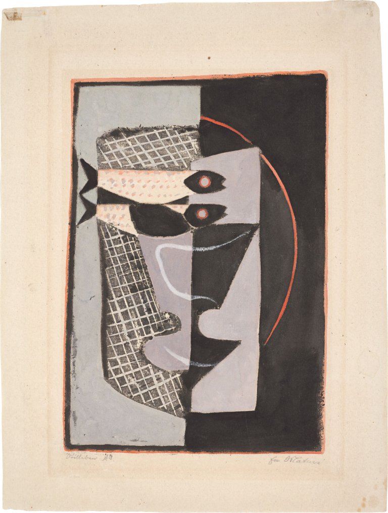 Auf diesem Bild ist das folgende Kunstwerk zu sehen: Ewald Mataré. „Fische mit Glas“. 1927.