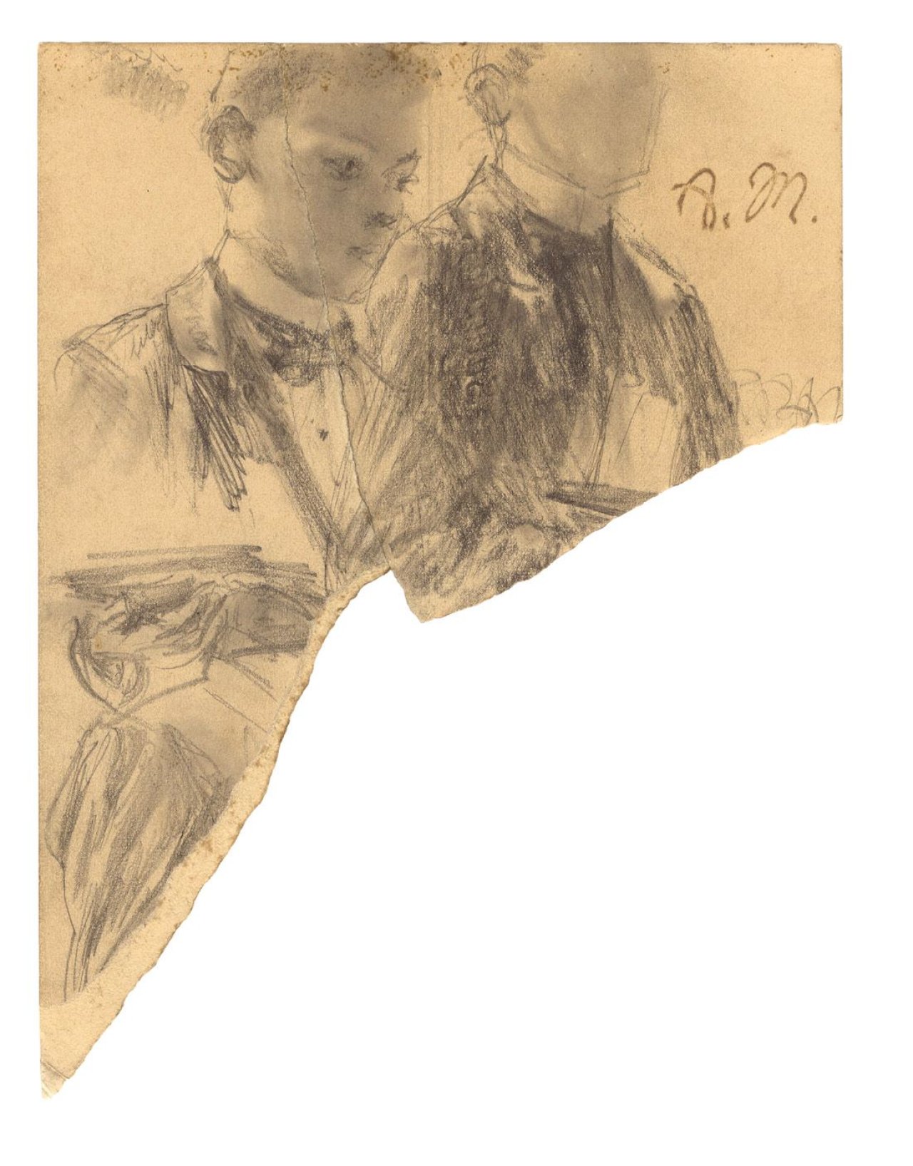 Auf diesem Bild ist das folgende Kunstwerk zu sehen: Adolph Menzel. Konvolut von fünf Skizzen und einem Autographen.