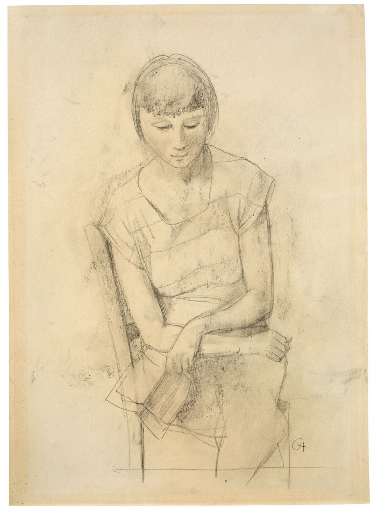 This picture shows the following artwork: Karl Hofer. Die Lesende (Lesepause). Circa 1935.