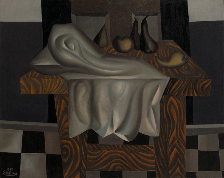 Auf diesem Bild ist das folgende Kunstwerk zu sehen: Johann Georg Müller. „Stilleben mit Birnen“. 1959.