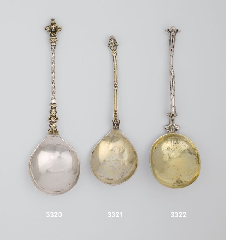 Auf diesem Bild ist das folgende Kunstwerk zu sehen:  Niederländisch. Renaissancelöffel in der Art des Paulus van Vianen (1570–1613). Um 1600.