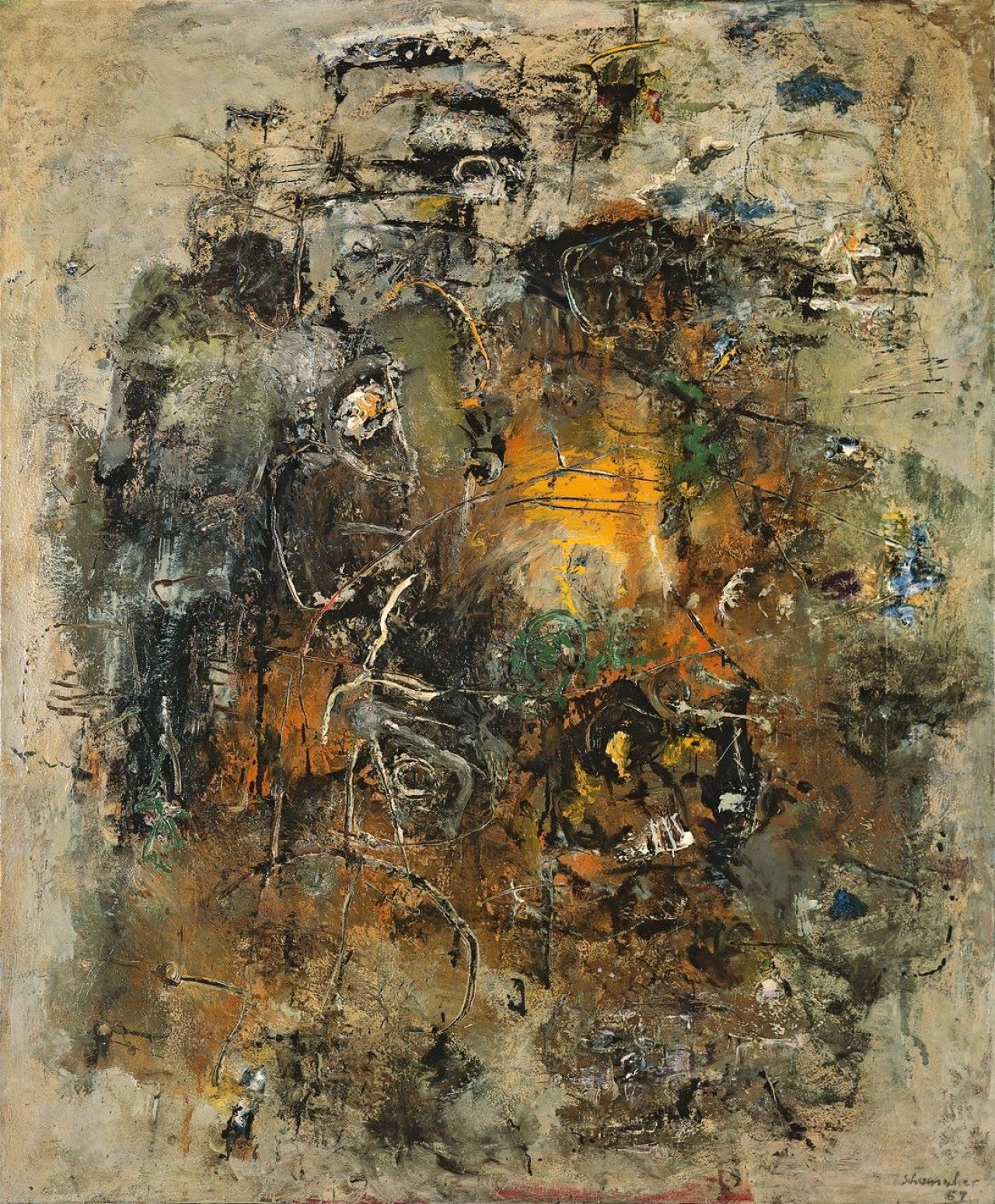 Auf diesem Bild ist das folgende Kunstwerk zu sehen: Emil Schumacher. „Taras Bulba“. 1957.