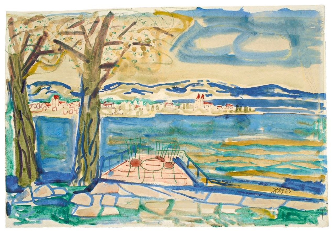 Auf diesem Bild ist das folgende Kunstwerk zu sehen: Otto Dix. „Allensbach-Seeweg“. 1955.