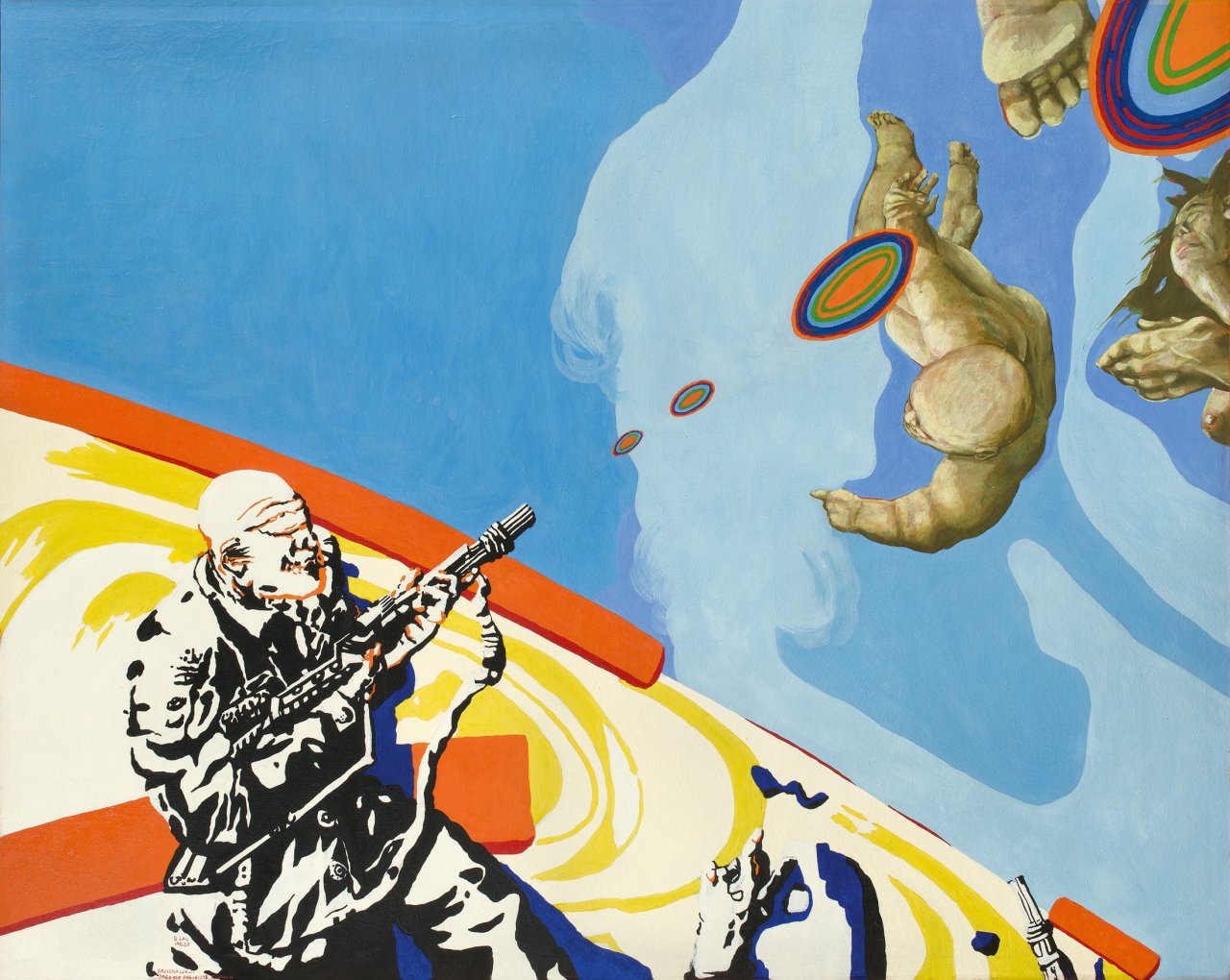 Auf diesem Bild ist das folgende Kunstwerk zu sehen: Uwe Lausen. „Jagd auf das letzte Fleisch“. 1967.