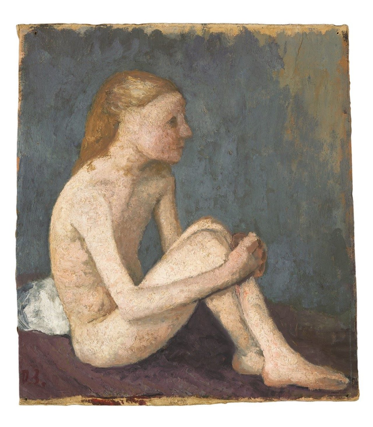 This picture shows the following artwork: Paula Modersohn-Becker. „Sitzender Mädchenakt nach rechts“. 1903.