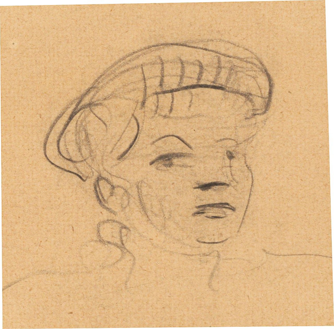 This picture shows the following artwork: Heinrich Zille. Frauenkopf.