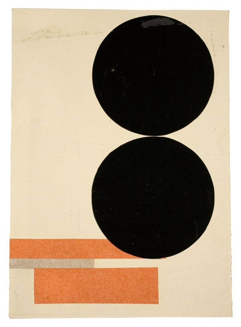 Auf diesem Bild ist das folgende Kunstwerk zu sehen: Walter Dexel. „Komposition mit zwei schwarzen Scheiben“. 1930.