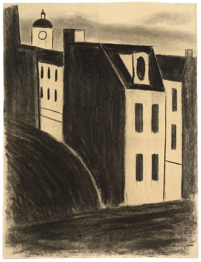 Auf diesem Bild ist das folgende Kunstwerk zu sehen: Werner Heldt. Berliner Häuser. Um 1947/48.