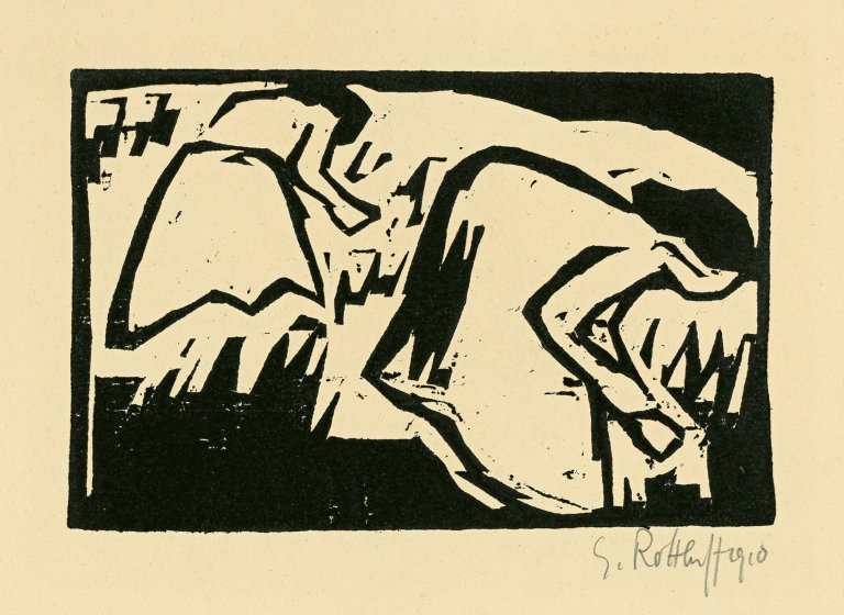 Auf diesem Bild ist das folgende Kunstwerk zu sehen: Karl Schmidt-Rottluff. „Blumenpflückende Frauen“. 1911.