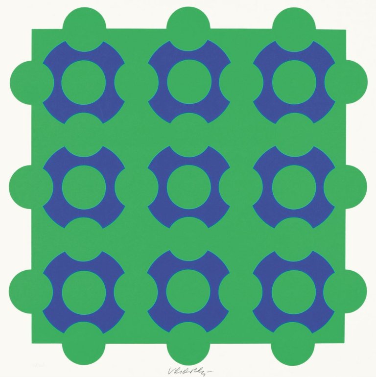 Auf diesem Bild ist das folgende Kunstwerk zu sehen: Victor Vasarely. Ohne Titel.