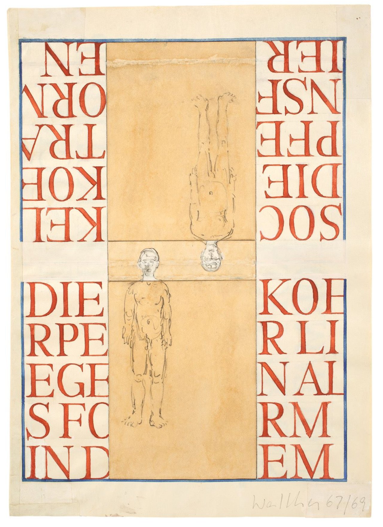 Auf diesem Bild ist das folgende Kunstwerk zu sehen: Franz Erhard Walther. Werkzeichnung. 1967/69.