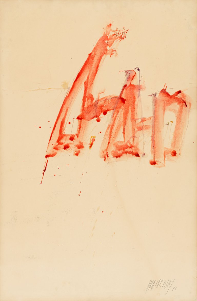 Auf diesem Bild ist das folgende Kunstwerk zu sehen: Markus Prachensky. Ohne Titel (aus der Serie „Solitude“). 1965.