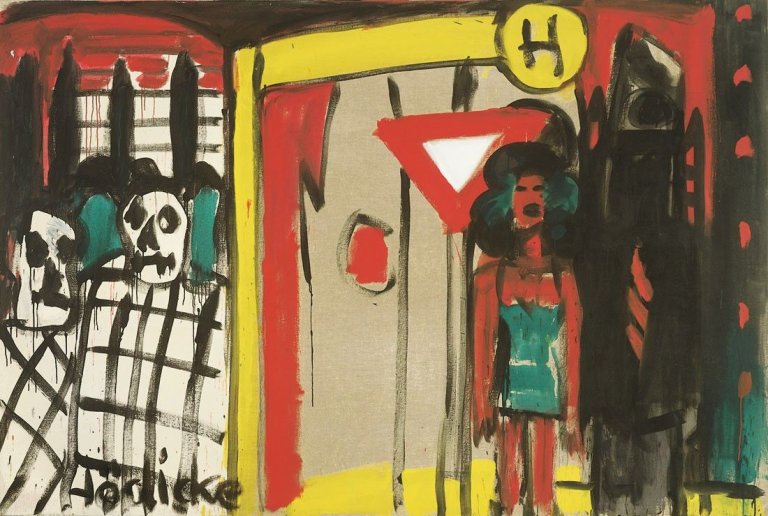 Auf diesem Bild ist das folgende Kunstwerk zu sehen: Karl Horst Hödicke. „Haltestelle“. 1988.