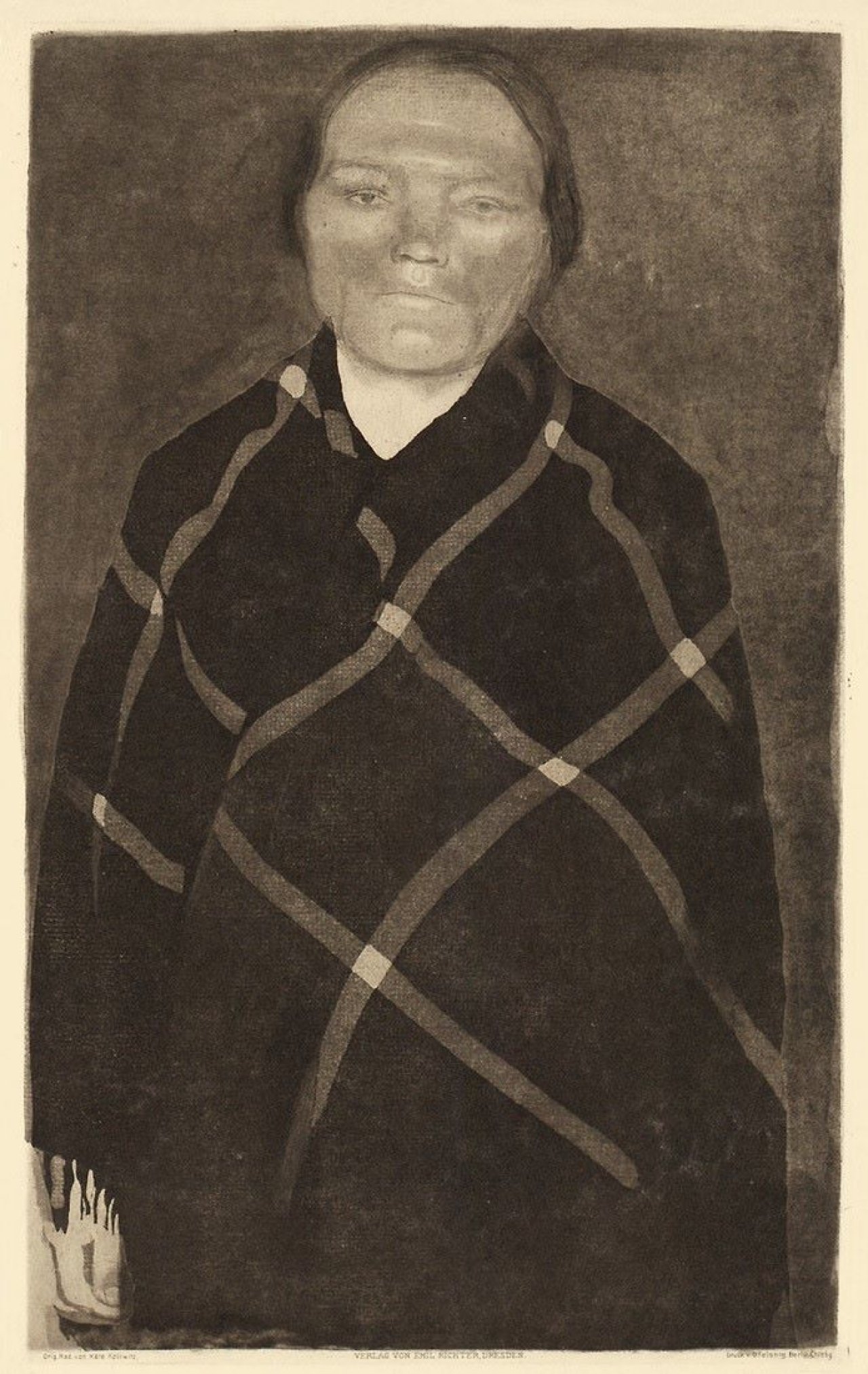 Auf diesem Bild ist das folgende Kunstwerk zu sehen: Käthe Kollwitz. „Schwangere Frau“. 1910.