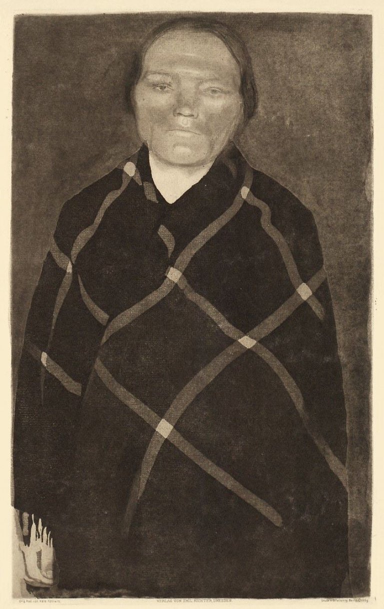 Auf diesem Bild ist das folgende Kunstwerk zu sehen: Käthe Kollwitz. „Schwangere Frau“. 1910.