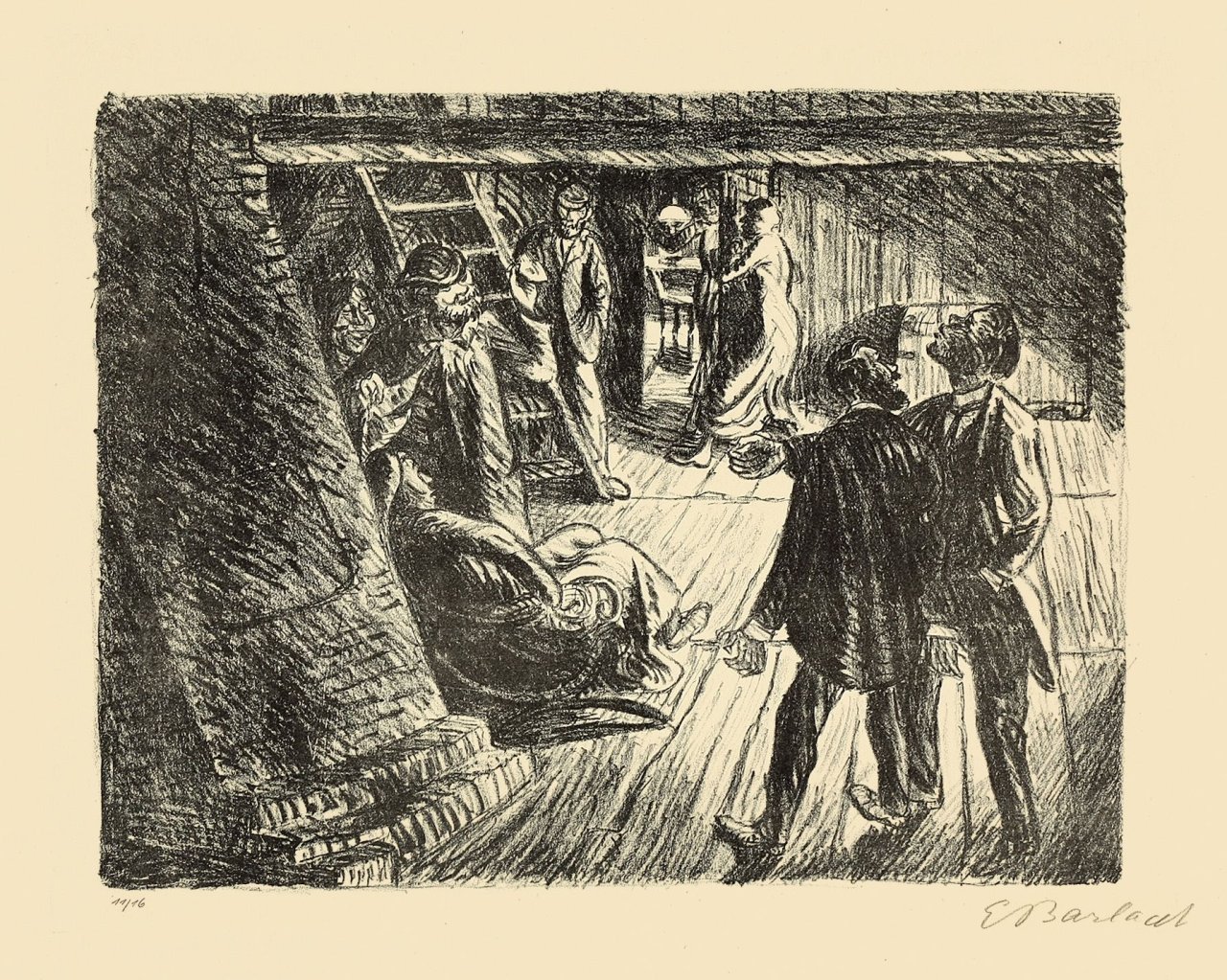 Auf diesem Bild ist das folgende Kunstwerk zu sehen: Ernst Barlach. „Die Beichte“. 1919.