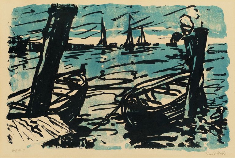 This picture shows the following artwork: Emil Nolde. „Boote“. 1915.