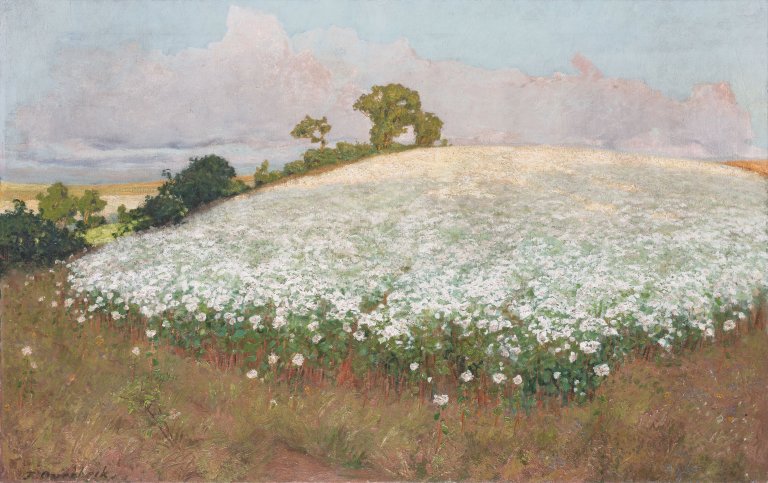 Auf diesem Bild ist das folgende Kunstwerk zu sehen: Fritz Overbeck. „Buchweizenfeld I“. 1897.