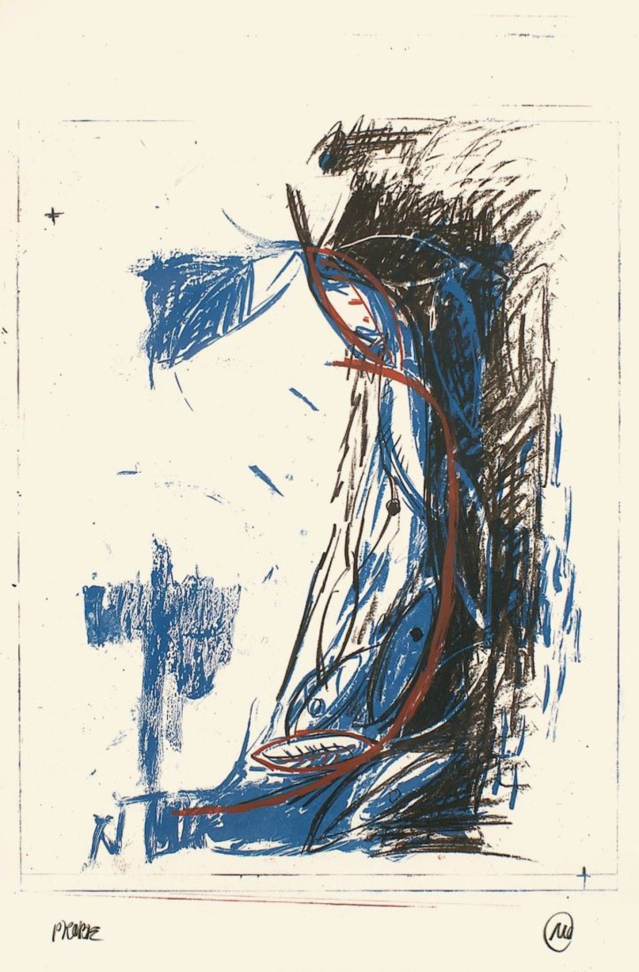 This picture shows the following artwork: Markus Lüpertz. „Rosa Linie“. 1982.