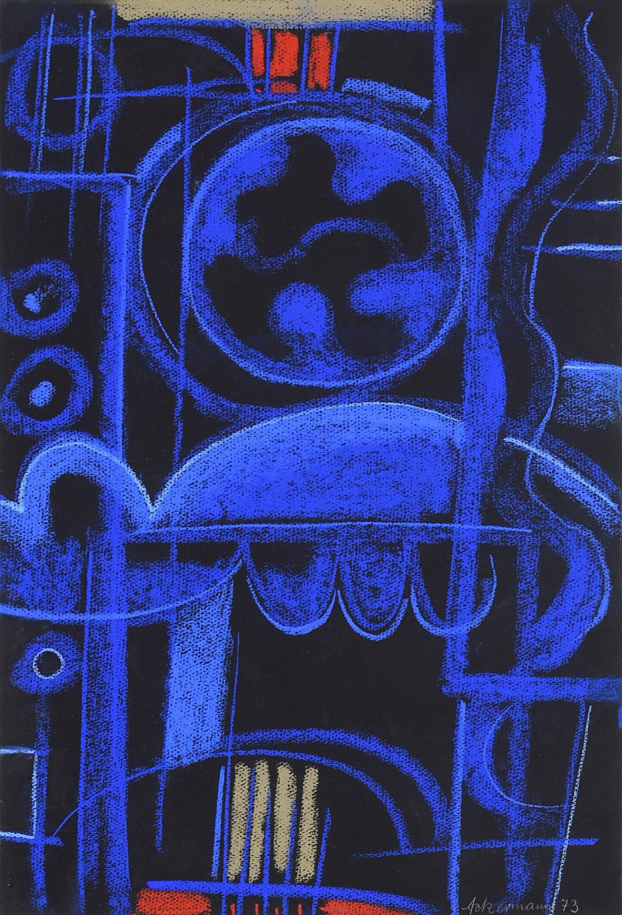 Auf diesem Bild ist das folgende Kunstwerk zu sehen: Max Ackermann. Ohne Titel. 1973.