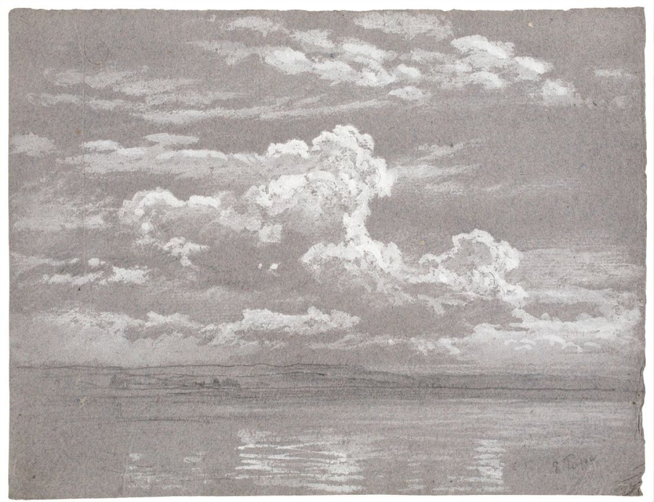 Auf diesem Bild ist das folgende Kunstwerk zu sehen: Eduard Friedrich Pape. Wolkenstudie.